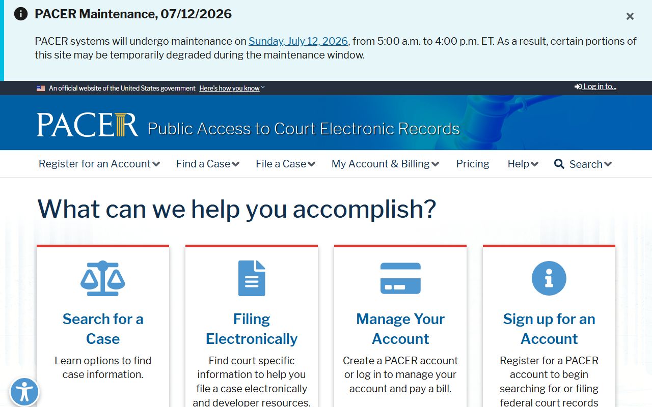 Long County Superior Court PACER federal access distinction