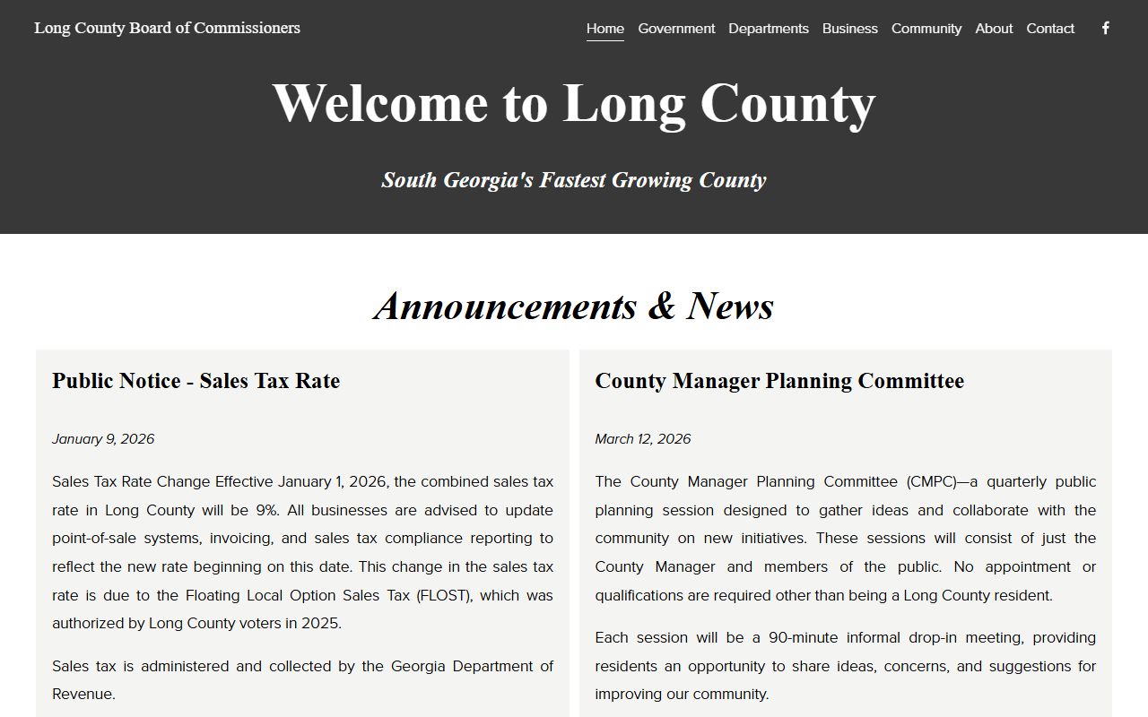 Long County court records county government homepage