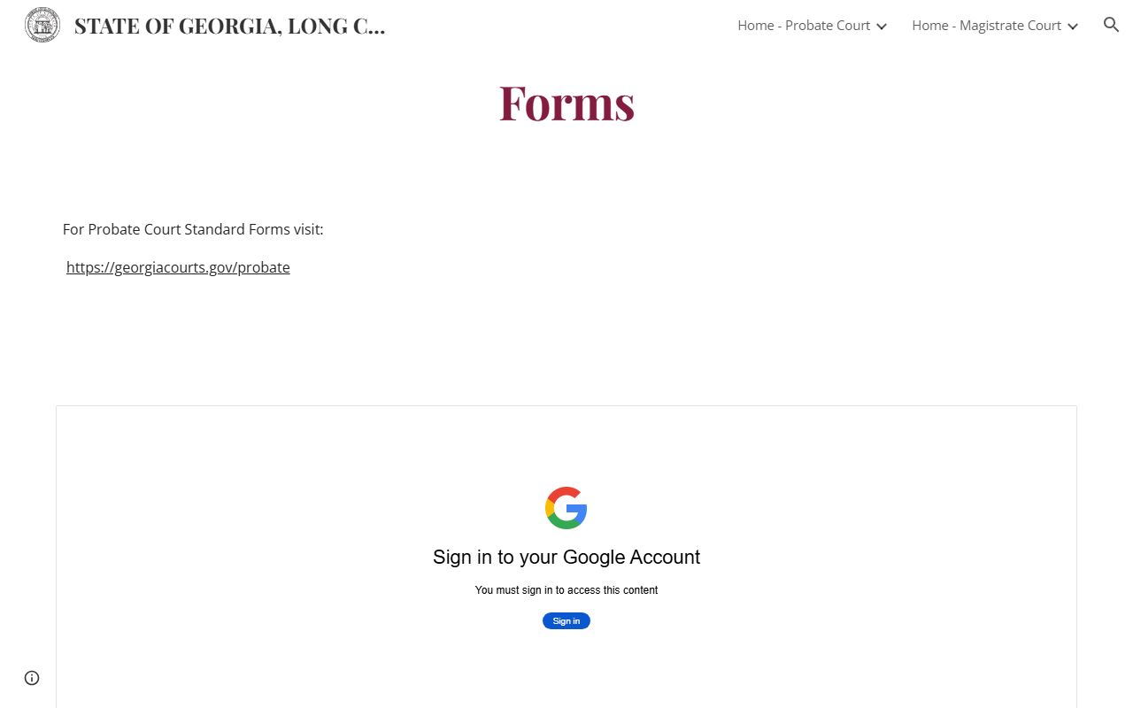 Long County probate records local Probate Court forms page